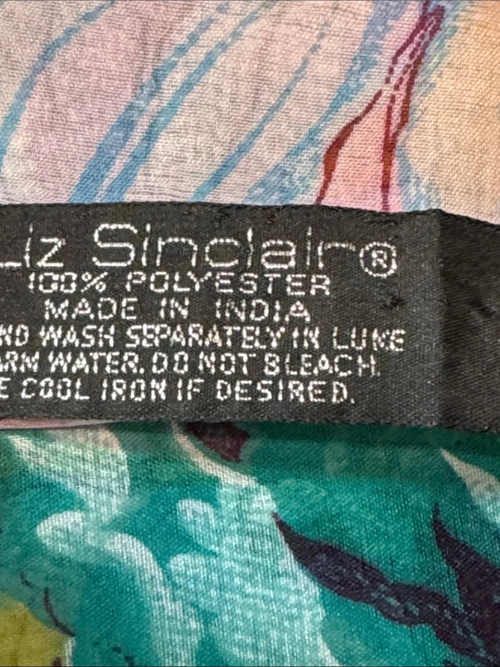 Liz Sinclaire Floral Lightweight Scarf in Pink and Teal Size 10